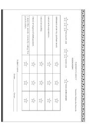 English Worksheet: EXAMPLE OF A READING  RUBRIC