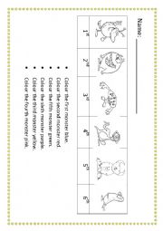 Ordinal Numbers - Monsters