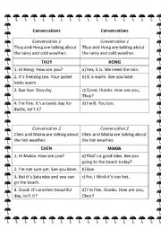 English Worksheet: conversation about the weather