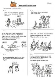 English Worksheet: The Story of Thanksgiving