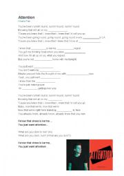 English Worksheet: Attention - Charlie Puth