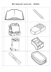 English Worksheet: Mini flashcards and word cards (Classroom Objects)