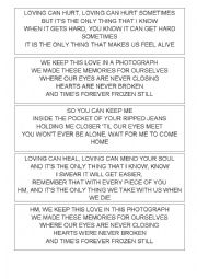 English Worksheet: Song - Photograph - Ed Sheeran