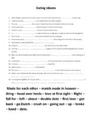 English Worksheet: Dating Idioms