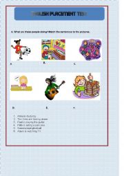 Placement test for false beginners