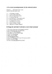 English Worksheet: pronoun