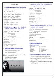 English Worksheet: Skyfall - Adele