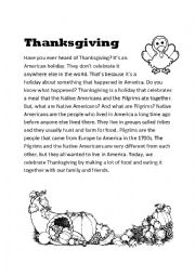 English Worksheet: Thanksgiving