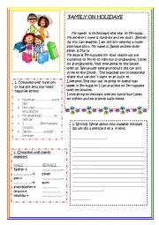 English Worksheet: SUMMER HOLIDAYS