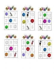 Bingo! Numbers (1-10) and Colours