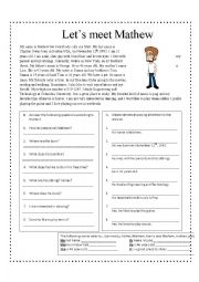 English Worksheet: Personal Information: 