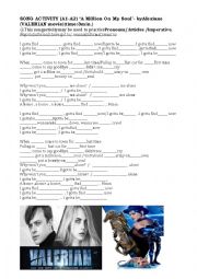 English Worksheet: A Million On My Soul Song/listening activity A1-A2