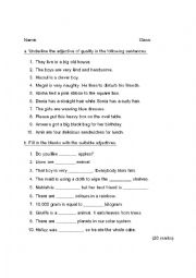 English Worksheet: Adjectives 