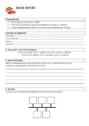 English Worksheet: book report; portfolio; reading practice 