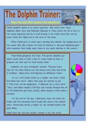 English Worksheet: The dolphin trainer