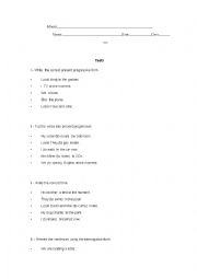 English Worksheet: Present Continuous 