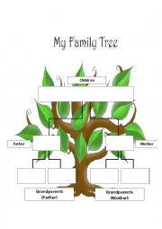 English Worksheet: my family tree