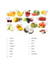 English Worksheet: Fruit