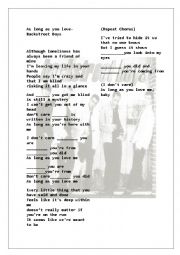 English Worksheet: As long as you love me- Backstreet Boys