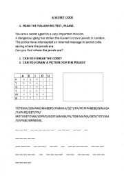 English Worksheet: breaking the code