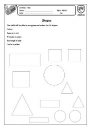 English Worksheet: 2d shapes