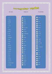 Irregular verbs