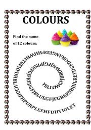 Colours - Spiral Wordsearch