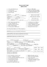 English Worksheet: Say you wont let go