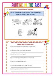 English Worksheet: ROUTINE in the PAST