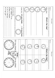 English Worksheet: the clock