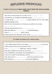 English Worksheet: Reflexive pronouns