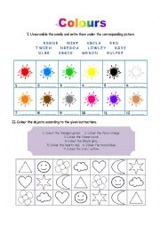 English Worksheet: Colours