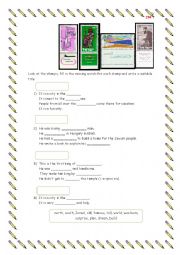 English Worksheet: Israeli stamps