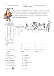 English Worksheet: test units 3, 4, 5 happy street 1