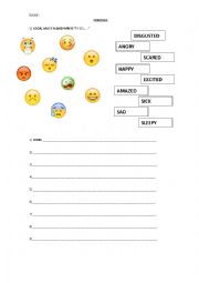 English Worksheet: feelings