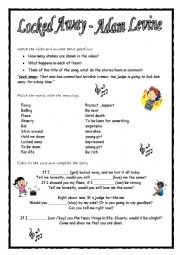 English Worksheet: Locked Away - Adam Levine (second conditional)