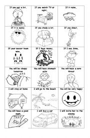 English Worksheet: First conditional cards