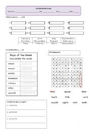 English Worksheet: Dates test