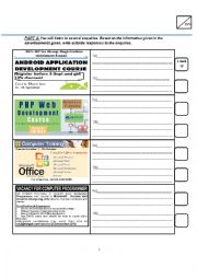 English Worksheet: LISTENING ACTIVITY - Making and Responding to Enquiries