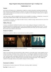 English Worksheet: Blade Runner Transformative task