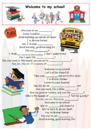 English Worksheet: Welcome to my school worksheet