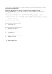 English Worksheet: Reading