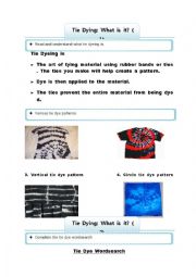 English Worksheet: Tie dying shirts 
