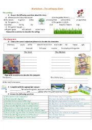 English Worksheet: The unhappy Giant activities