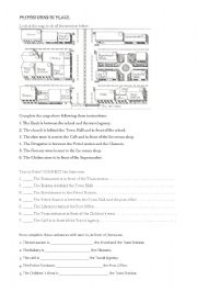 English Worksheet: prepositions of place/directions