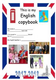 English Worksheet: Back to school: cover, 1st page for copybooks/ portfolios 2017-2018