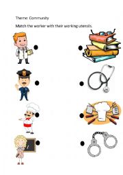 English Worksheet: Community and Occupations