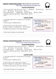 English Worksheet: The Pledge of Allegiance