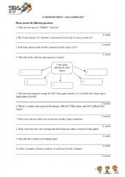 English Worksheet: SEA Games 2017 worksheet