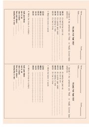 English Worksheet: TELLING THE TIME TEST